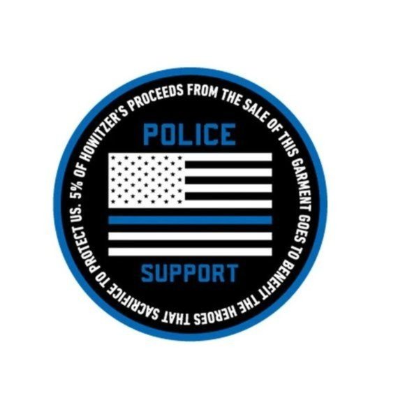 HOWITZER MENS GREY 'BACK THE BLUE' DISTRESSED GRAPHIC HOODIE - NWOT - SZ: XL - Picture 8 of 8